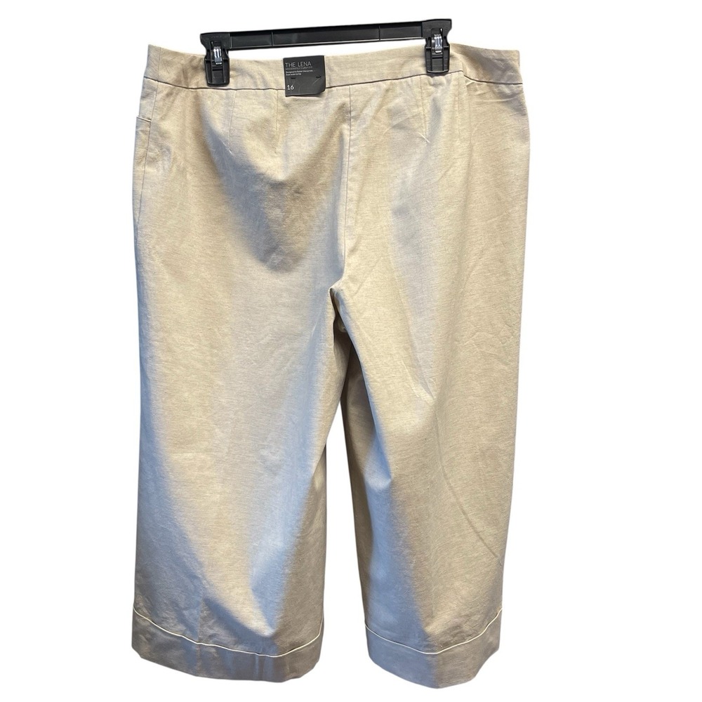Lane Bryant Khaki Crop Dress Pants The Lena Moderately Curvy Stretch New Size 16 - Picture 2 of 7